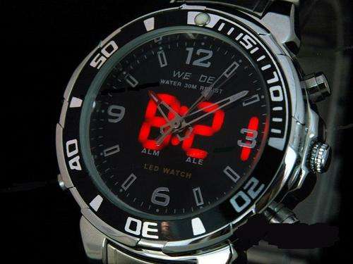 MENS WEIDE S/STEEL SPORTS WATCH annalogue & digital display